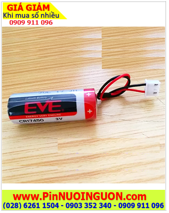 EVE CR17450 (ZẮC CẮM chuyên dụng); Pin nuôi nguồn EVE CR17450 Lithium 3v 4/5A 2200mAh chính hãng